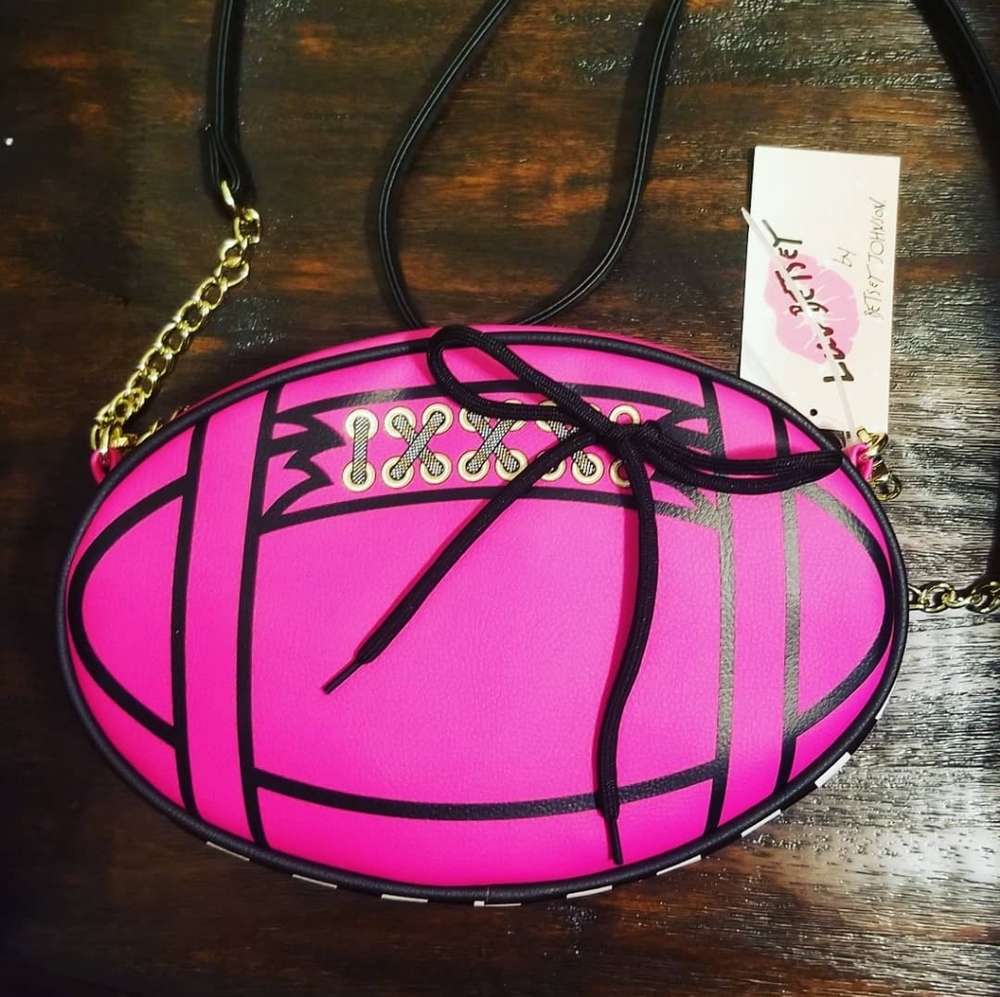 Betsey Johnson football purse nwt